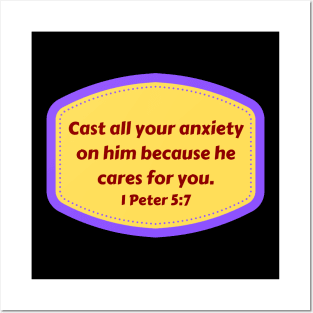 Bible Verse 1 Peter 5:7 Posters and Art